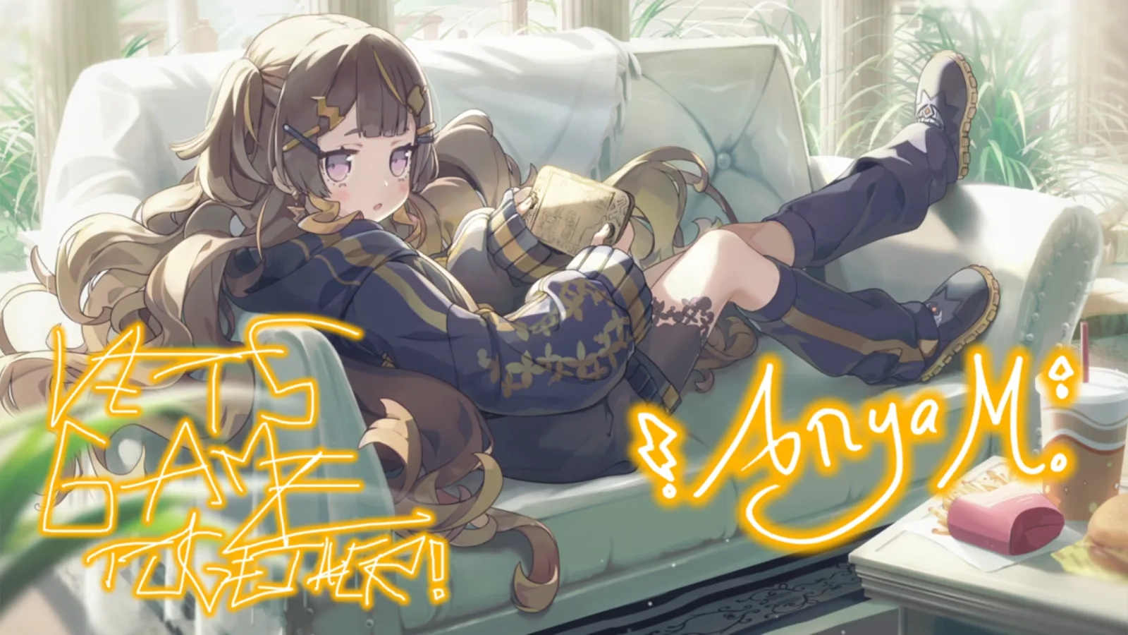 アーニャ・メルフィッサ『ソファに沈んでまったりゲーム』のサイン付き星5カードイラスト