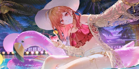 一条莉々華『夏夜を彩るBrilliant Smile』のカードイラスト