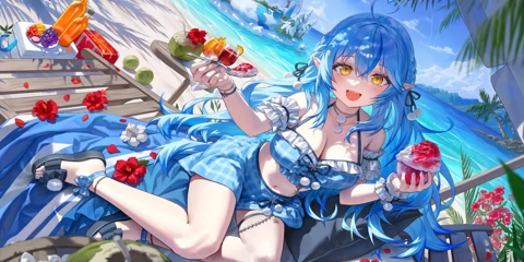 雪花ラミィ『火照りを鎮める癒しの一口』のカードイラスト